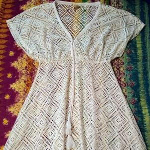 White lace beach cover-up